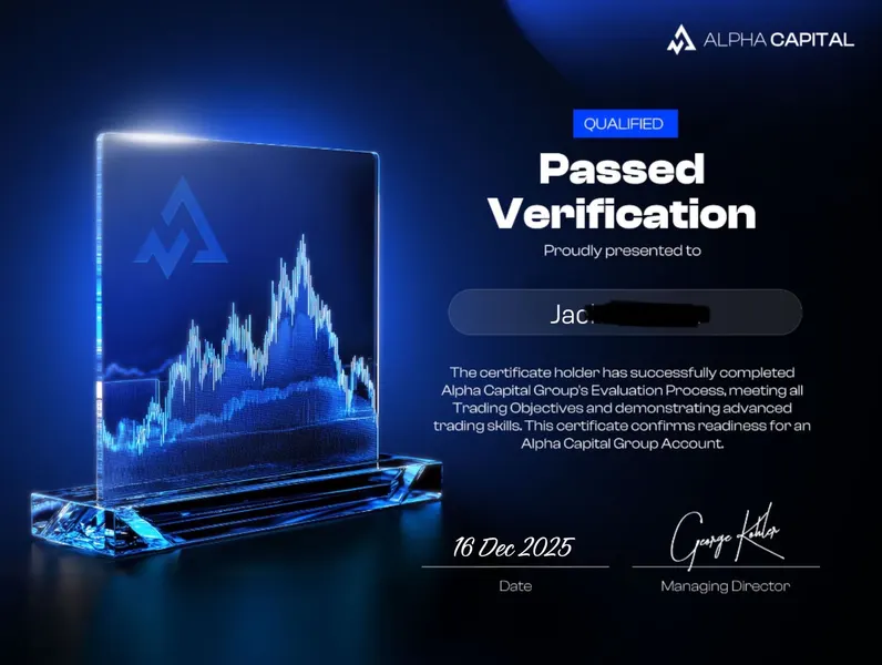 Funded trader certificate