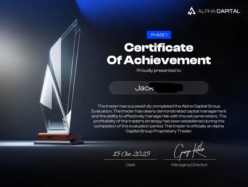 Funded trader certificate