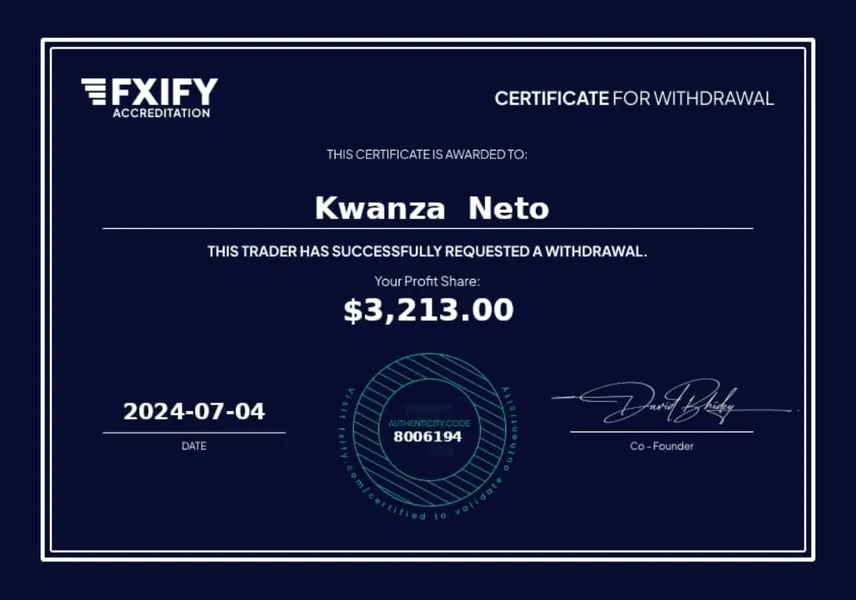 Funded trader certificate