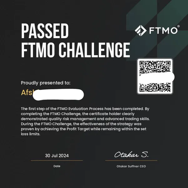 Funded trader certificate