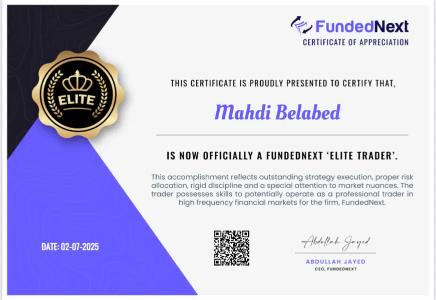 Funded trader certificate